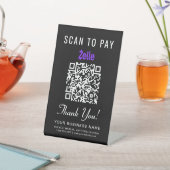 Signe De Table Numériser pour payer Zelle QR Code noir (In SItu)