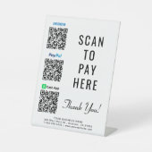 Signe De Table Numériser pour Paypal Venmo CashApp QR Codes (Recto)