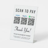 Signe De Table Numériser pour Paypal Venmo CashApp QR Codes (Recto)