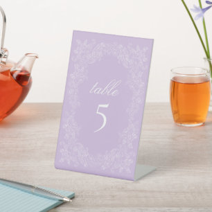 Signe De Table Numéro de mariage victorien violet