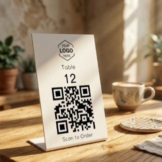 Signe De Table Numéro de table à code QR pour une numérisation nu