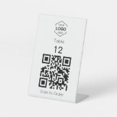 Signe De Table Numéro de table à code QR pour une numérisation nu (Recto)