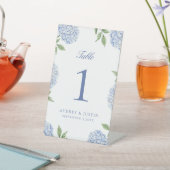 Signe De Table Numéro de table à fleurs d'hortensia bleu classiqu (In SItu)