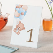 Signe De Table Numéro de table à l'aquarelle Ourson (In SItu)