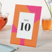 Signe De Table Numéro de table Abstrait moderne Hot Rose et Orang (In SItu)