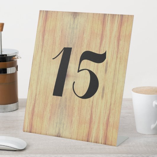 Signe De Table Numéro de table Arrière - plan bois (In SItu)