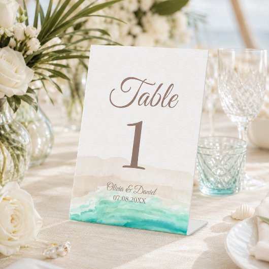Signe De Table Numéro de table Boho Tropical Beach et palmiers