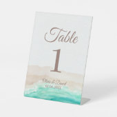 Signe De Table Numéro de table Boho Tropical Beach et palmiers (Recto)