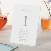 Signe De Table Numéro de table classique Dusty Rose avec tableau  (In SItu)
