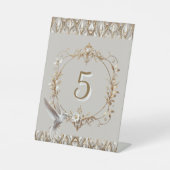 Signe De Table Numéro de table Colibri Blanc (Recto)