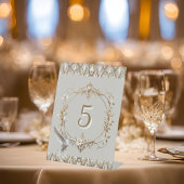 Signe De Table Numéro de table Colibri Blanc