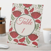 Signe De Table Numéro de table Coquelicot Rouge Fleur Sauvage (In SItu)