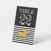 Signe De Table Numéro de table de course de chevaux et de jockey  (Recto)