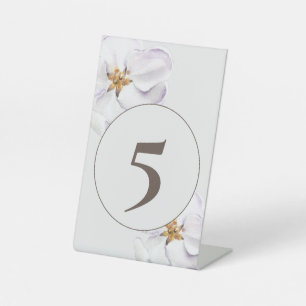 Signe De Table Numéro de table de fleurs de printemps aquarelle