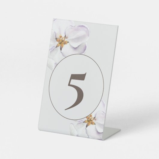 Signe De Table Numéro de table de fleurs de printemps aquarelle (Recto)