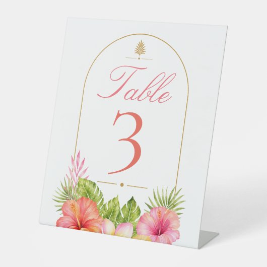 Signe De Table Numéro de table de la douche de mariée tropicale (Recto)