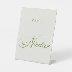 Signe De Table Numéro de table de mariage à la calligraphie verte