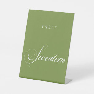 Signe De Table Numéro de table de mariage à la calligraphie verte