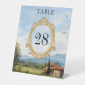 Signe De Table Numéro de table de mariage à la campagne toscane (Recto)