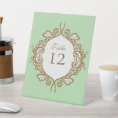 Signe De Table Numéro de table de mariage baroque menthe (In SItu)