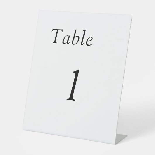 Signe De Table Numéro de table de Mariage blanc simple (Recto)