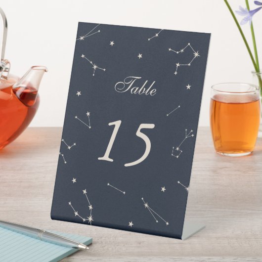 Signe De Table Numéro de table de mariage bleu de constellation é (In SItu)