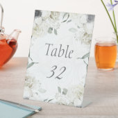 Signe De Table Numéro de table de mariage botanique floral blanc  (In SItu)
