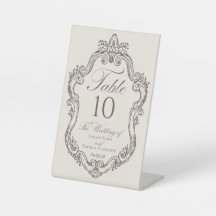 Numéro de table de mariage Cream And Mocha Creast
