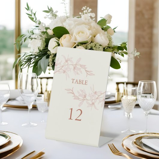 Signe De Table Numéro de table de Mariage de fleurs intemporel