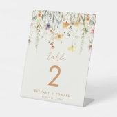 Signe De Table Numéro de table de mariage de fleurs sauvages rust (Recto)