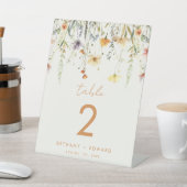 Signe De Table Numéro de table de mariage de fleurs sauvages rust (In SItu)
