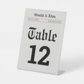Signe De Table Numéro de table de mariage de journal nostalgique (Recto)
