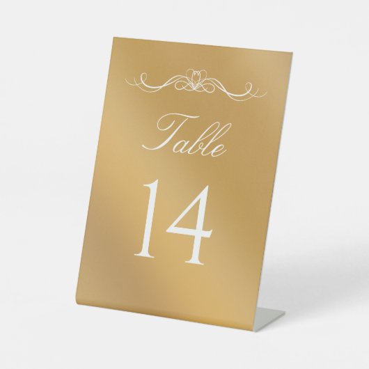 Signe De Table Numéro de table de mariage élégant avec dégradé do (Recto)