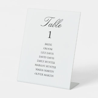 Signe De Table Numéro de table de mariage élégant vintage