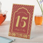 Signe De Table Numéro de table de mariage Éléphant d'or et Fleur (In SItu)