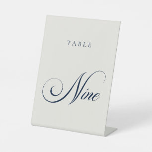 Signe De Table Numéro de table de mariage en calligraphie bleue c