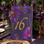 Signe De Table Numéro de table de mariage violet lumineux violet