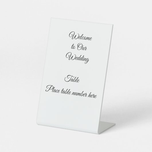 Signe De Table Numéro de table de réception de mariage (Recto)