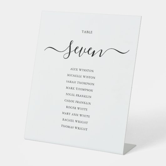 Signe De Table Numéro de table de script noir moderne Seigneurs D (Recto)