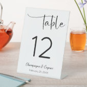 Signe De Table Numéro de table de Wedding shower de script modern (In SItu)