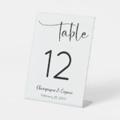 Signe De Table Numéro de table de Wedding shower de script modern (Recto)
