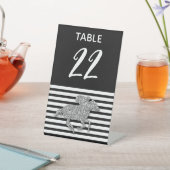 Signe De Table Numéro de table Derby Cheval de course argenté (In SItu)