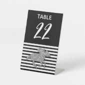 Signe De Table Numéro de table Derby Cheval de course argenté (Recto)