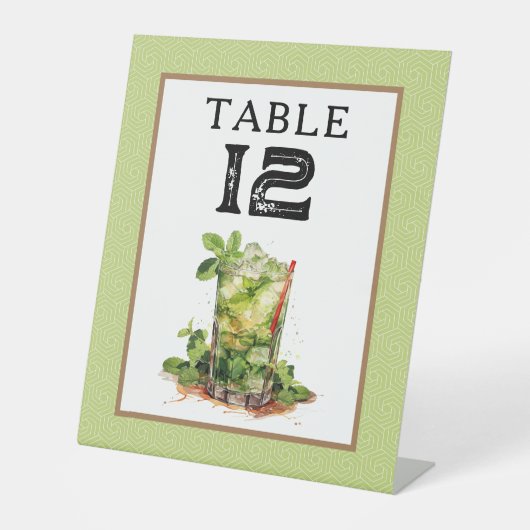 Signe De Table Numéro de table Derby Mint Julep (Recto)