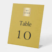 Signe De Table Numéro de table du logo d'entreprise noir or (Recto)