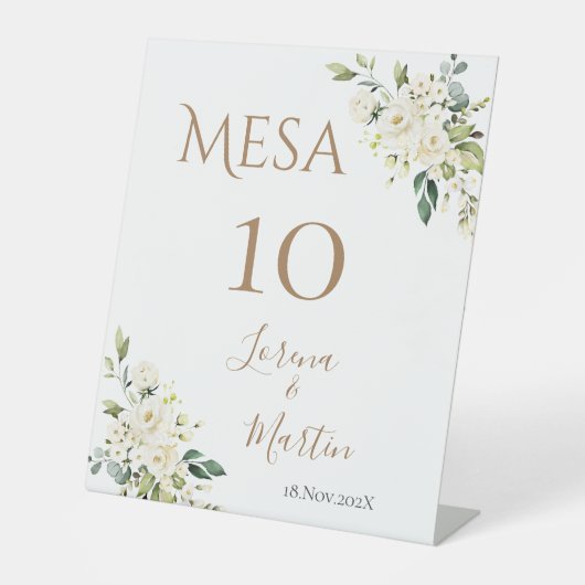 Signe De Table Numéro de table du Mariage Boho espagnol (Recto)