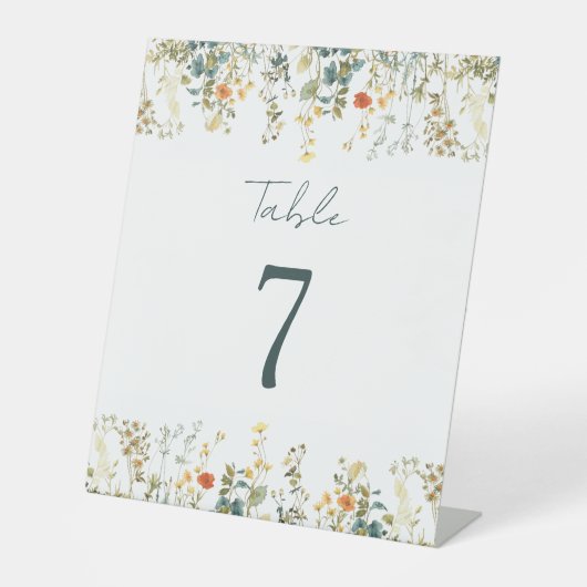 Signe De Table Numéro de table du Mariage fleur sauvage (Recto)