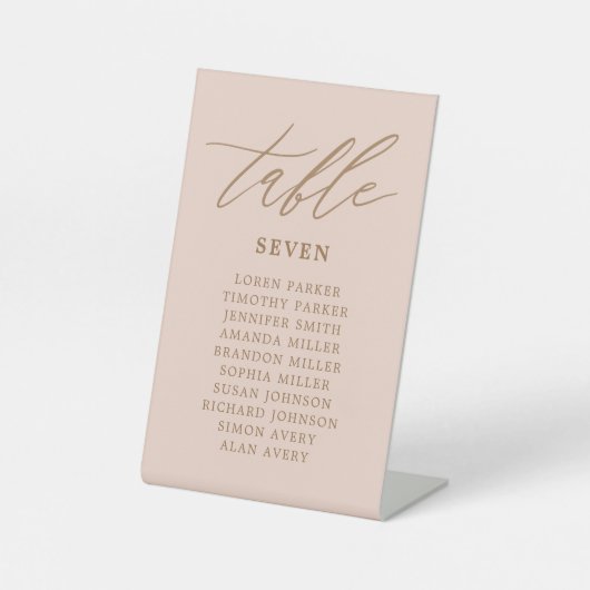 Signe De Table Numéro de table du tableau de sièges de Mariage de (Recto)