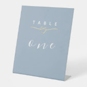 Signe De Table Numéro de table Dusty Blue Mariage (Recto)