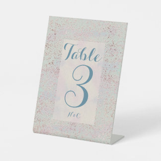 Signe De Table Numéro de table en cuivre bleu moderne personnalis